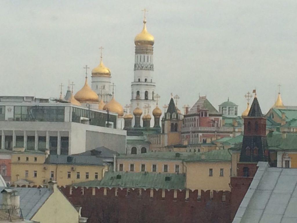 This is a very inspiring view outside the window of the State Russian Library reading room where I work.