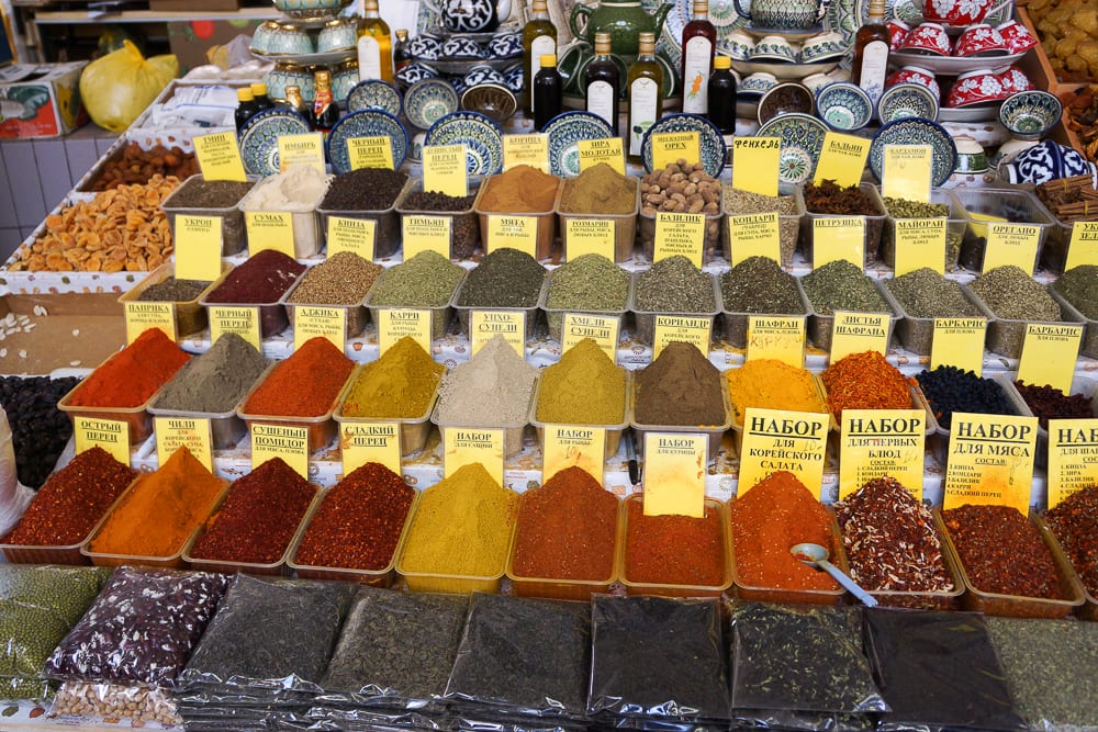 Central Asian, Russian, and Caucasian Spices sold in bulk at Danilovsky Market