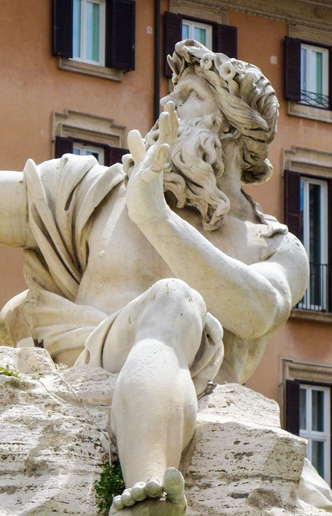 Piazza Navona, Rome, Baroque, Italy, statue, marble