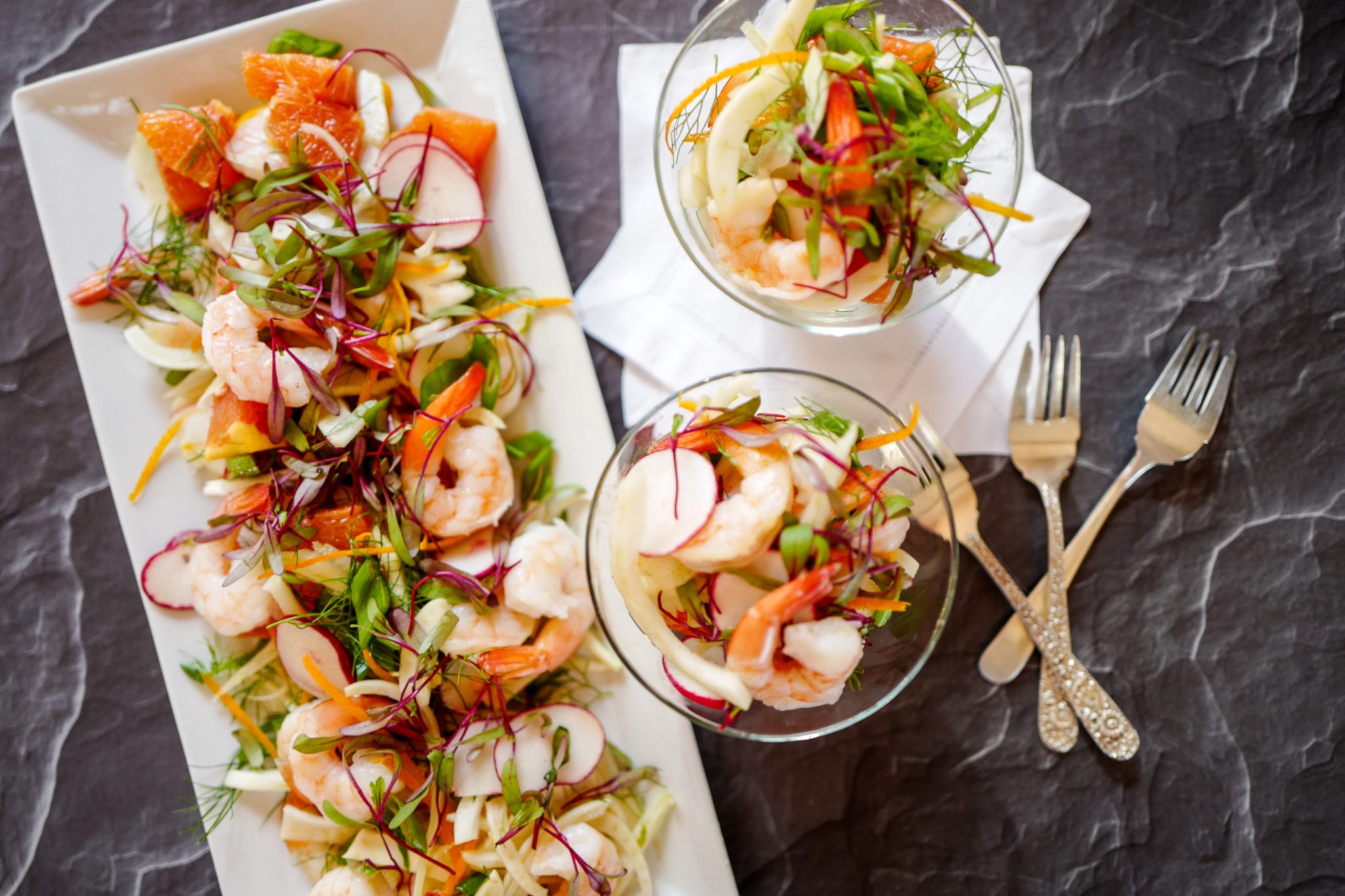 Jennifer Eremeeva makes Shrimp, Fennel, and Orange Salad