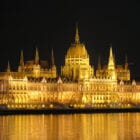 Hungary's Parliament Building illuminated at night