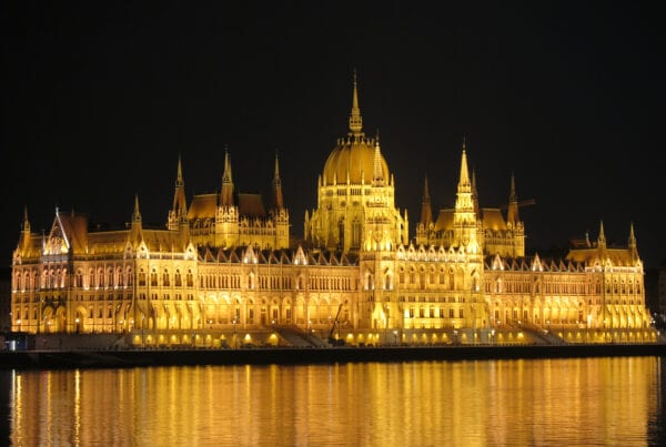 Hungary's Parliament Building illuminated at night