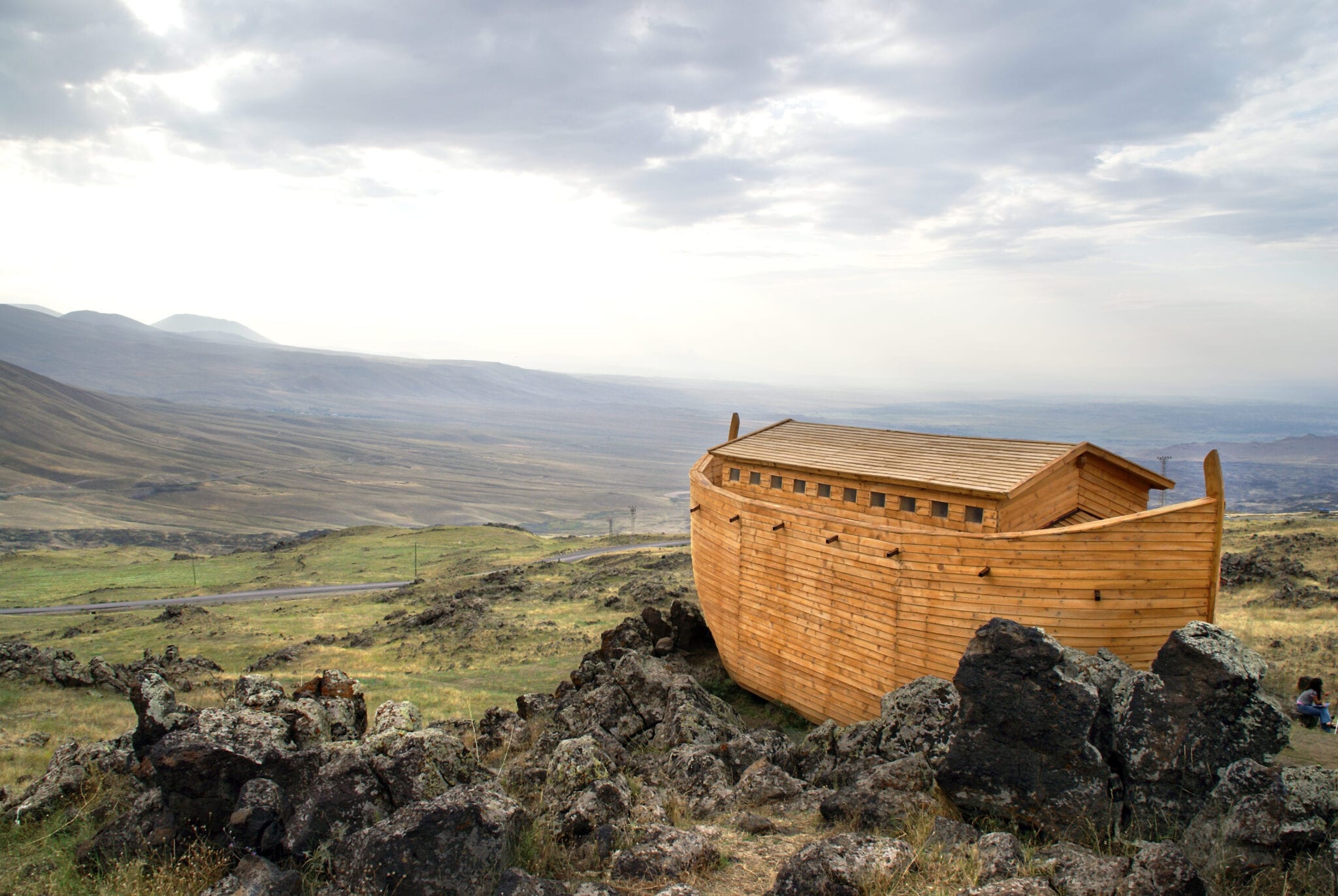 Picture of a wooden ark on Mount Ararat