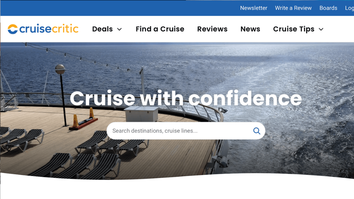 Home page of Cruise Critic