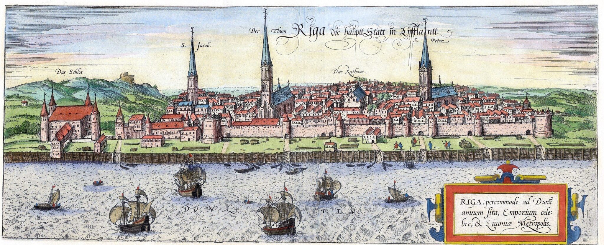 Print of Riga in the 16th century